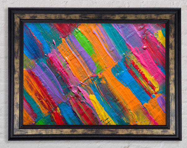 Thick and runny brush strokes Framed Print