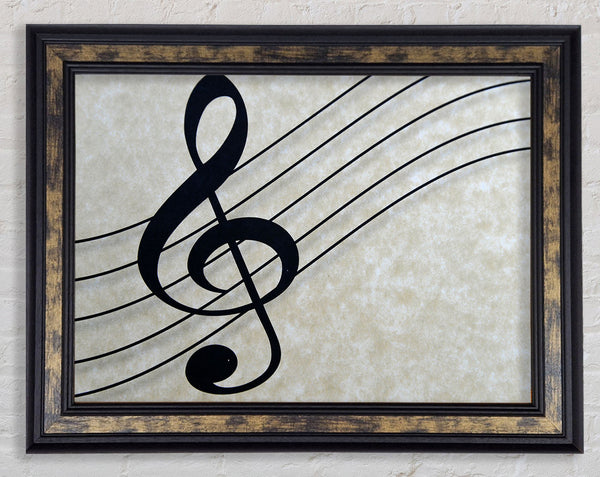 treble clef note Framed Print