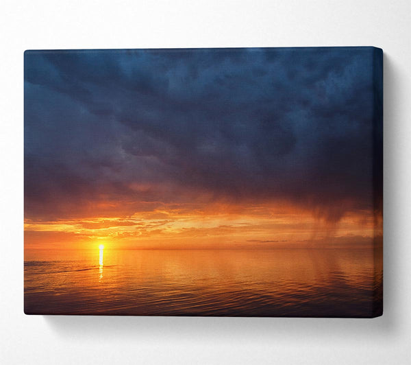  A Canvas Print of Storms arriving over the sunset Canvas Print