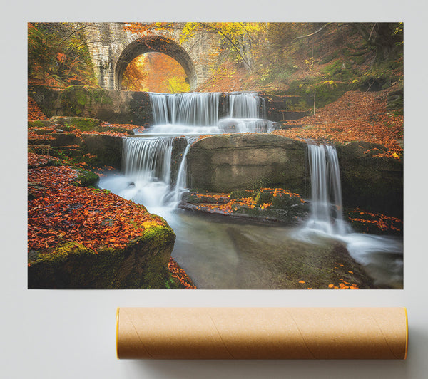 Waterfall Under The Bridge Giclee Print