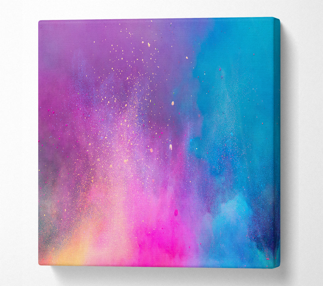  A Canvas Print of Colourful Dust Explosion Canvas Print