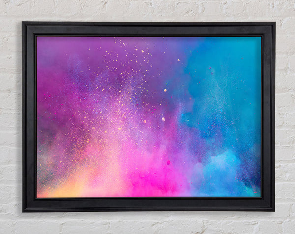 Colourful Dust Explosion Framed Print