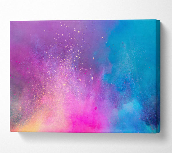  A Canvas Print of Colourful Dust Explosion Canvas Print
