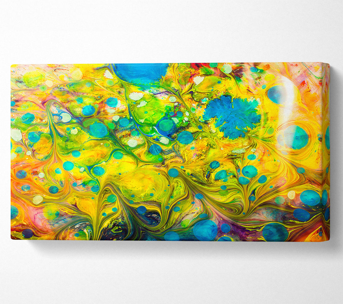  A Canvas Print of Peacock paint dabs Canvas Print