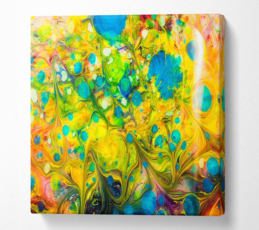  A Canvas Print of Peacock paint dabs Canvas Print
