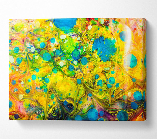  A Canvas Print of Peacock paint dabs Canvas Print