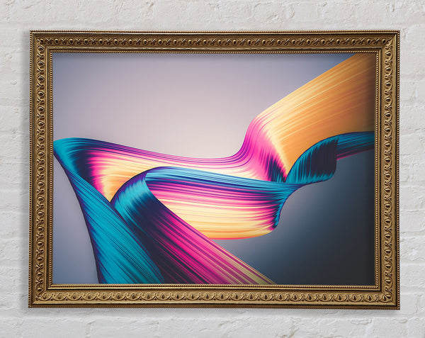 Coloured Ribbon flow Framed Print