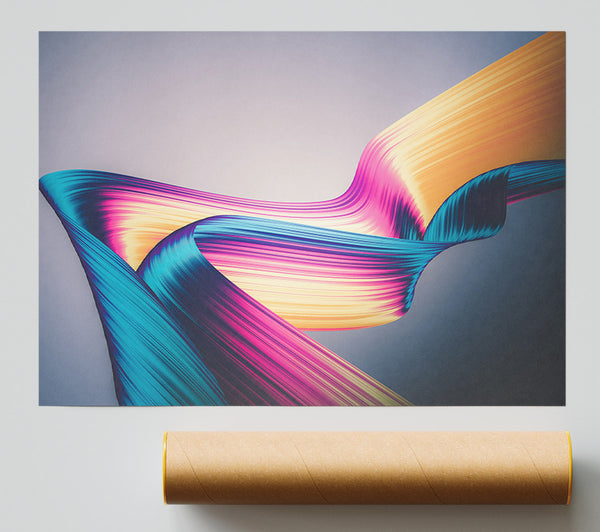 Coloured Ribbon Flow Poster