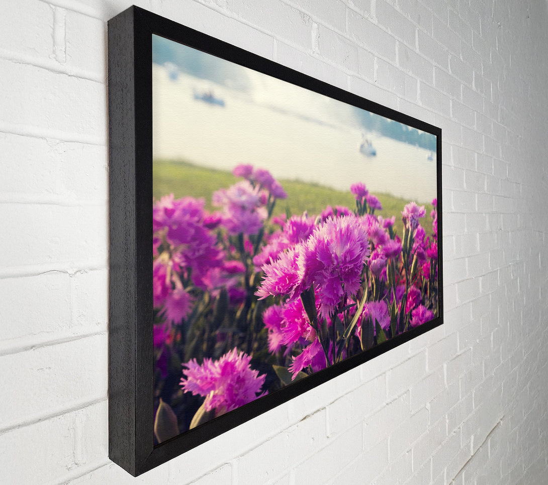  A Canvas Print of Pink flowers in the countryside Canvas Wall Art