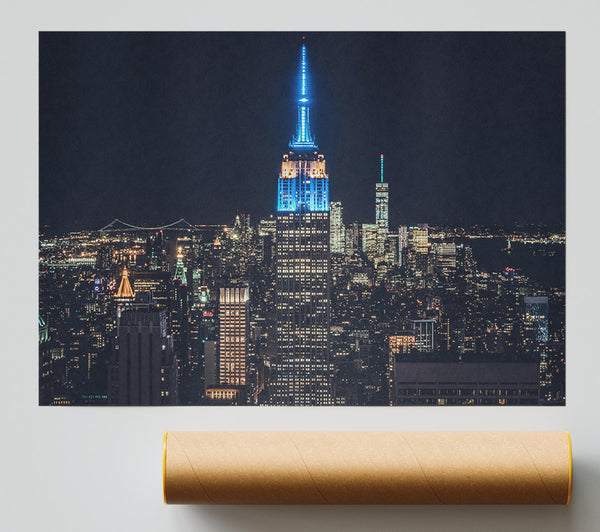 Lighting Up The Building Poster