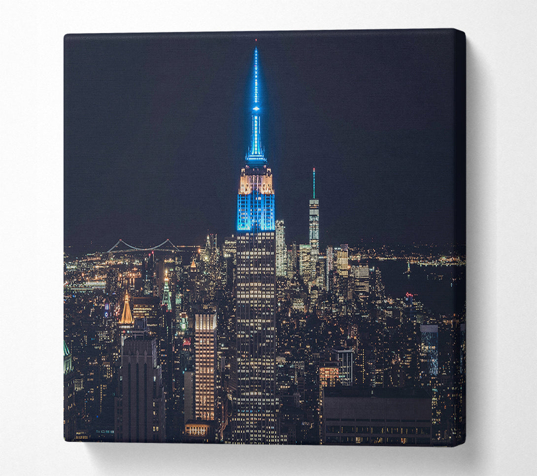  A Canvas Print of Lighting up the building Canvas Art