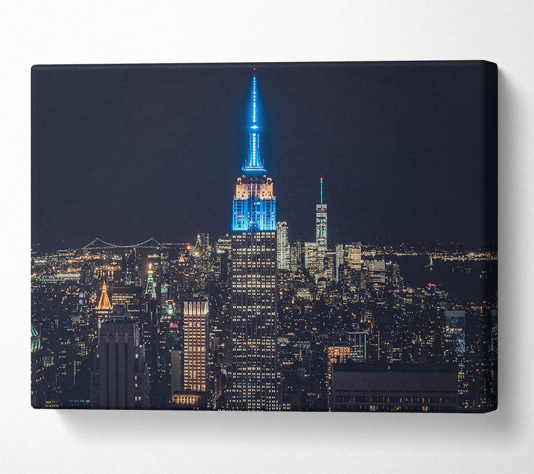  A Canvas Print of Lighting up the building Canvas Art