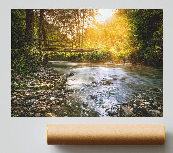 Handmade Bridge In The Woodlands Poster