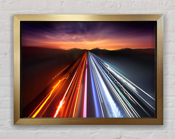 Electric lights on the highland Framed Print