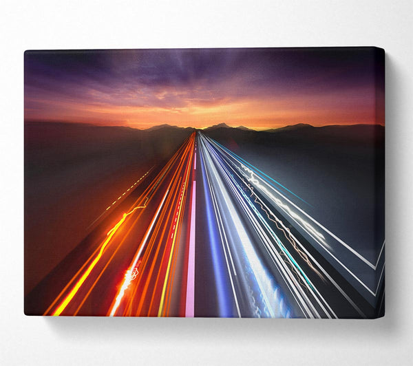  A Canvas Print of Electric lights on the highland Canvas Print