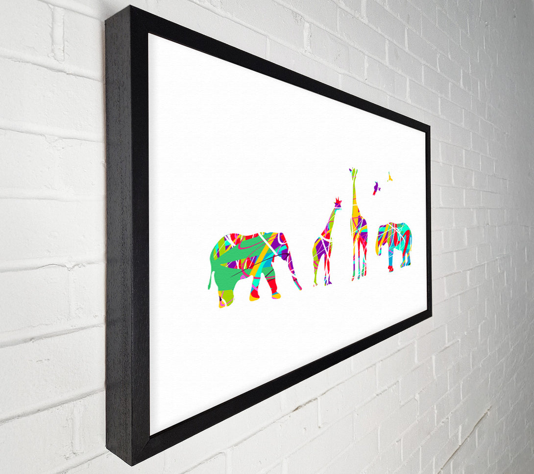  A Canvas Print of Safari animals lined up Canvas Art