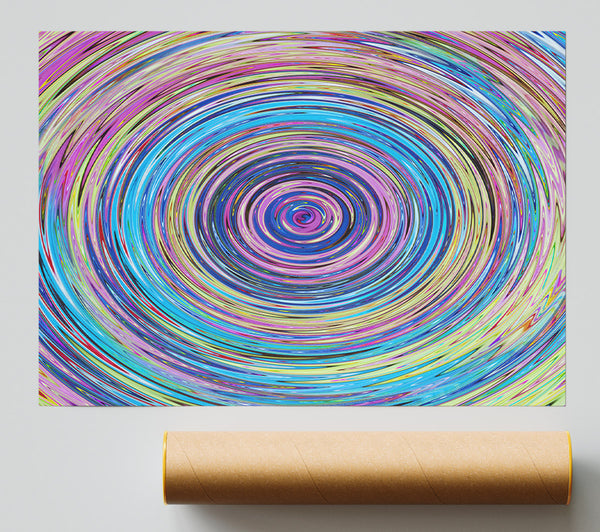 Circular Colour Ripples Giclee Print