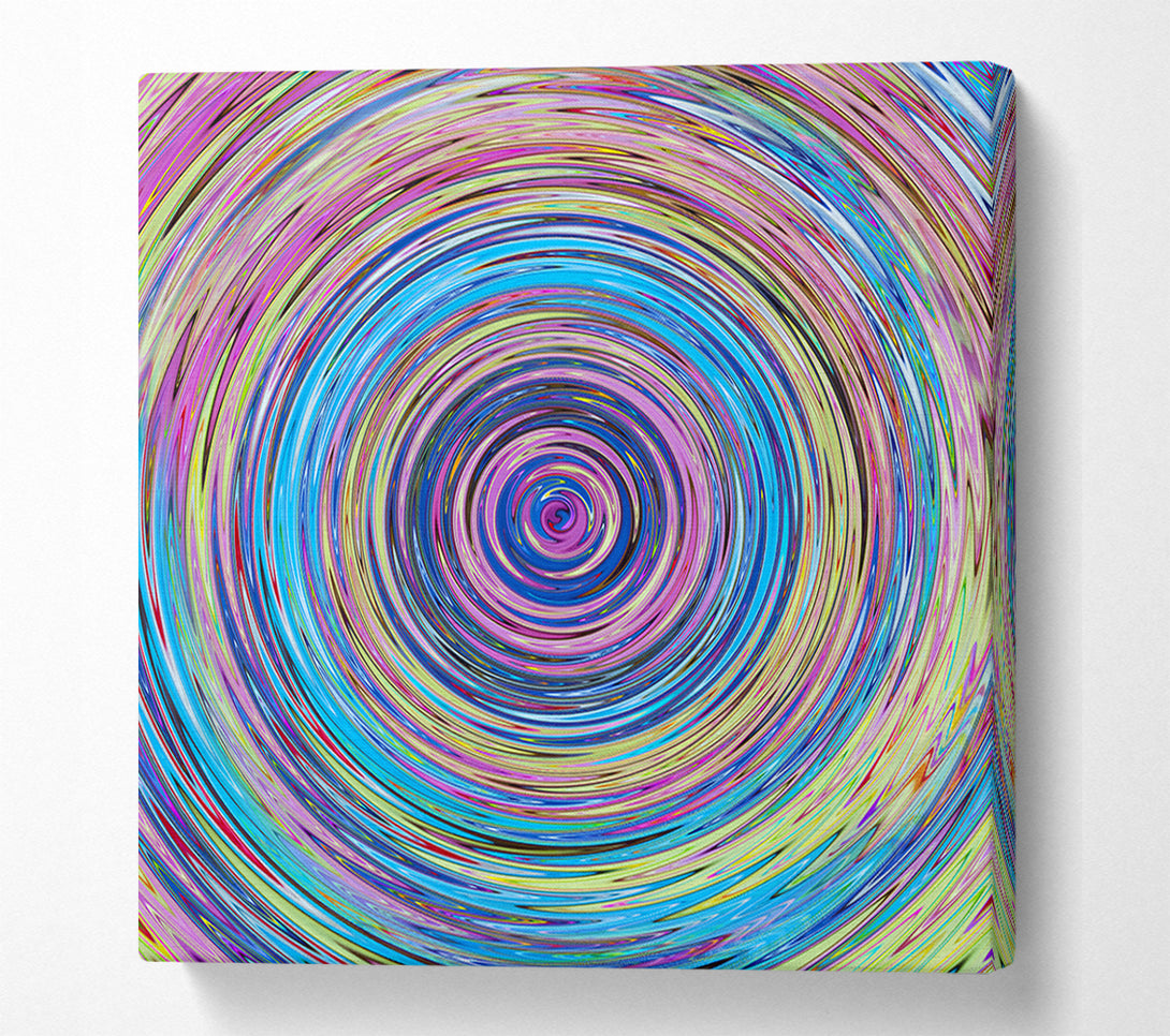  A Canvas Print of Circular colour ripples Canvas Print