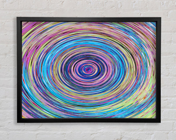 Circular colour ripples Framed Print