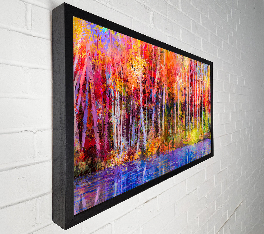  A Canvas Print of Abstract forest colour strokes Canvas Wall Art