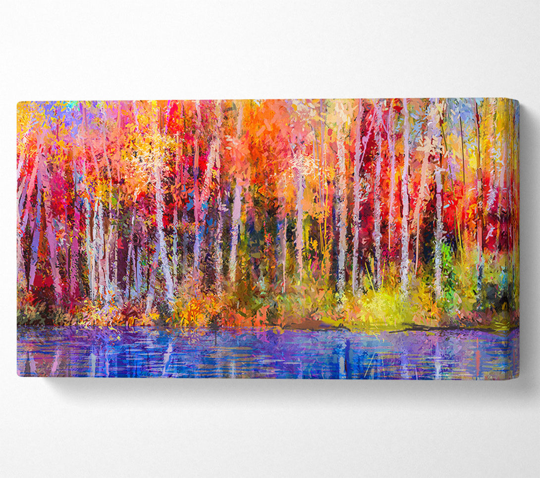  A Canvas Print of Abstract forest colour strokes Canvas Wall Art