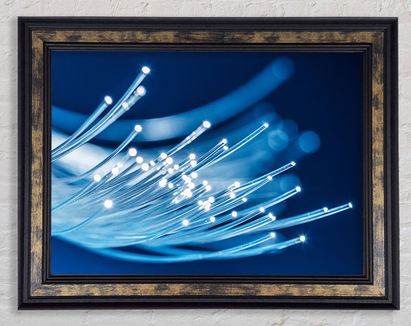 Glowing Blue crystals Framed Print
