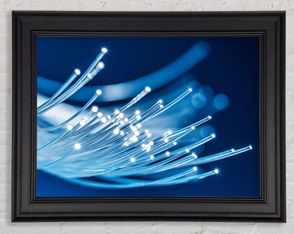 Glowing Blue crystals Framed Print