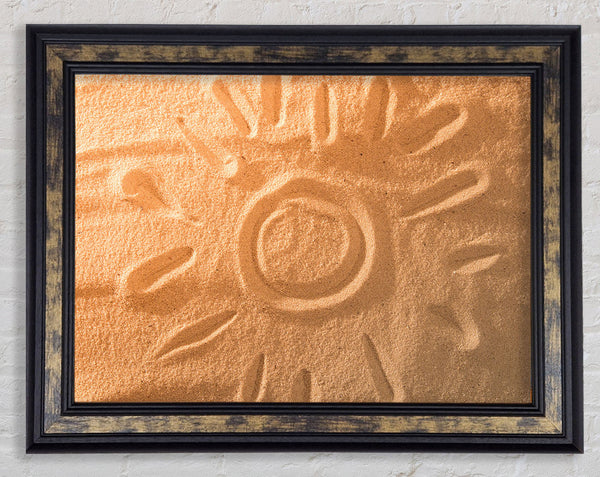Sunset in the sand Framed Print