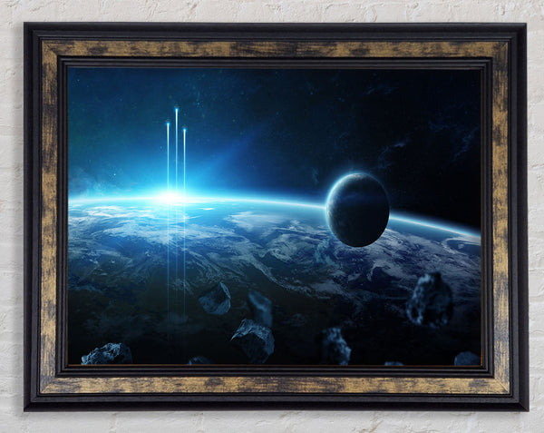 Rockets braking the atmostphere Framed Print