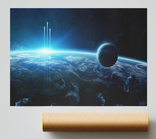 Rockets Braking The Atmostphere Poster