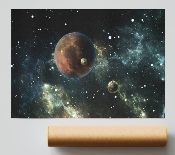 Planets In The Dark Skies Poster