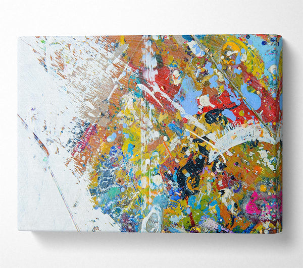  A Canvas Print of White wash of paint and colours Canvas Print