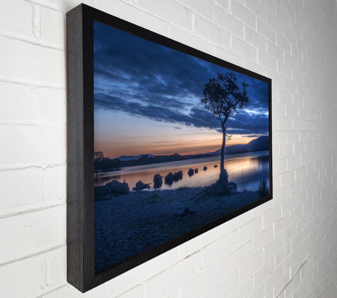  A Canvas Print of Night time blues by the river Canvas Wall Art