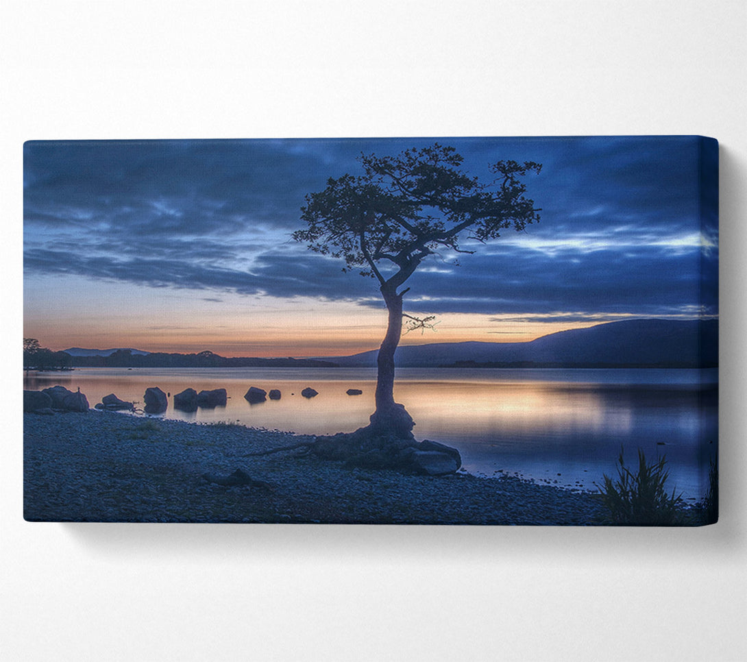  A Canvas Print of Night time blues by the river Canvas Wall Art