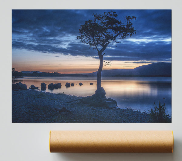 Night Time Blues By The River Poster