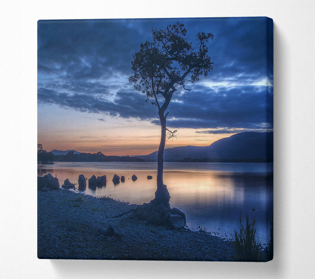  A Canvas Print of Night time blues by the river Canvas Wall Art