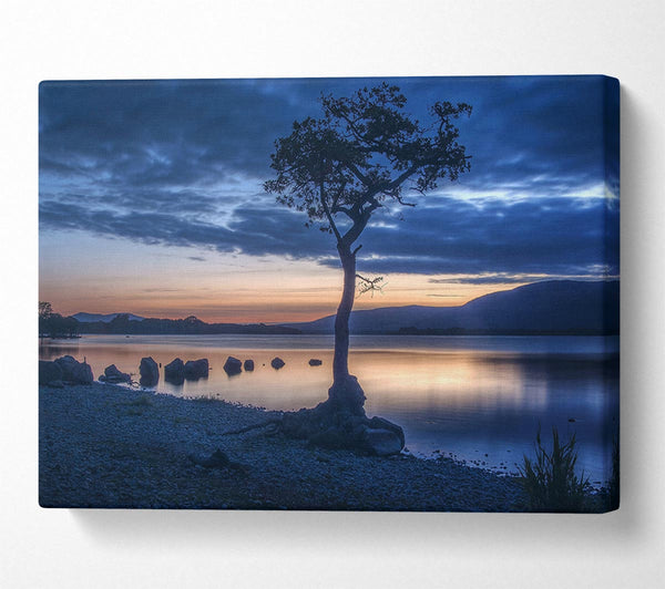  A Canvas Print of Night time blues by the river Canvas Wall Art