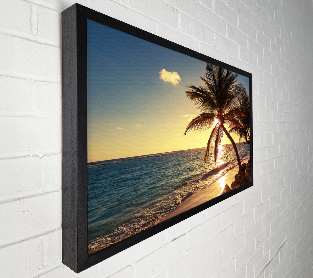  A Canvas Print of Palm tree paradise at dusk Canvas Print