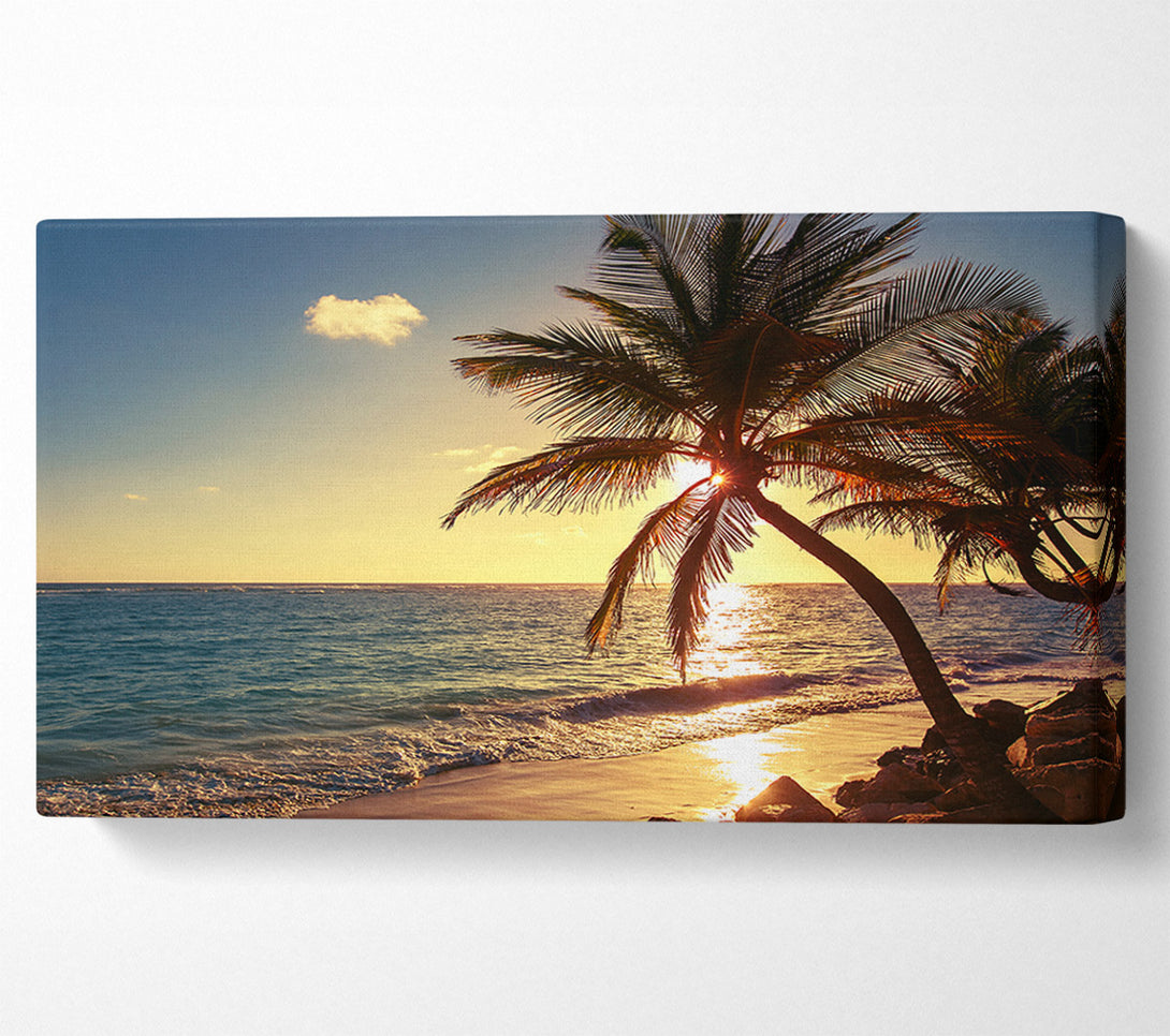  A Canvas Print of Palm tree paradise at dusk Canvas Print