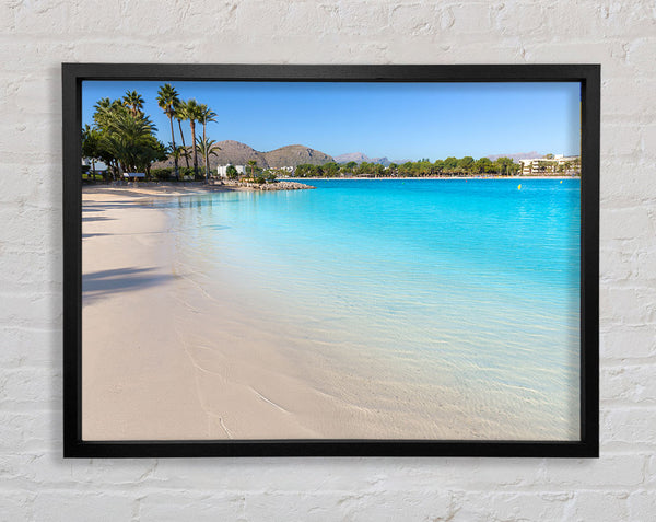 Sunset beach resort Framed Print