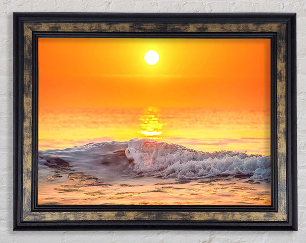 Detailed waves splashing in the sea Framed Print