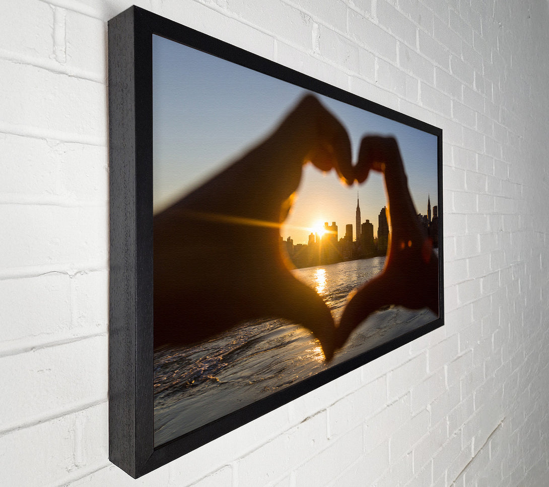  A Canvas Print of Love hands city Canvas Wall Art