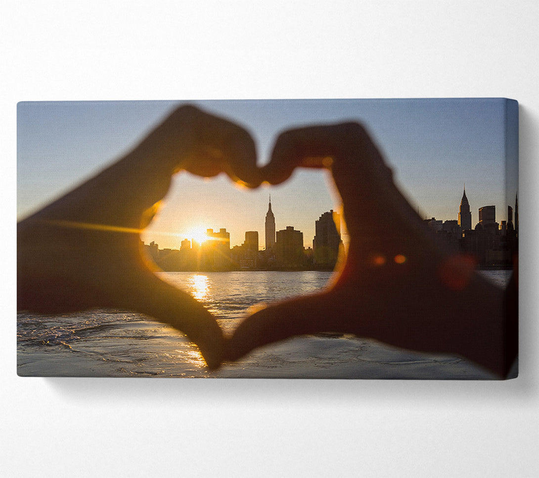 A Canvas Print of Love hands city Canvas Wall Art