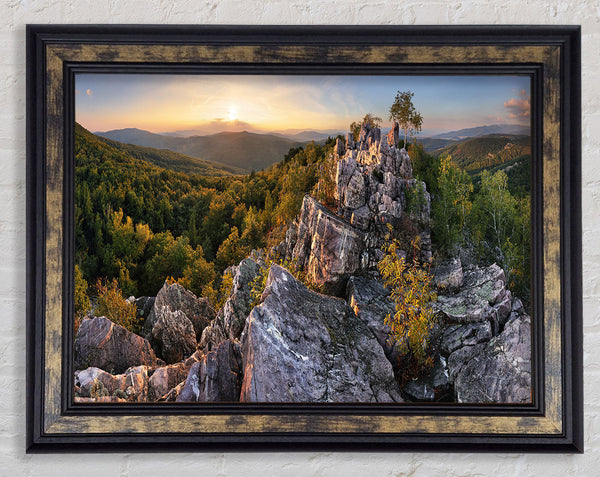 Rocky forest mountain Framed Print
