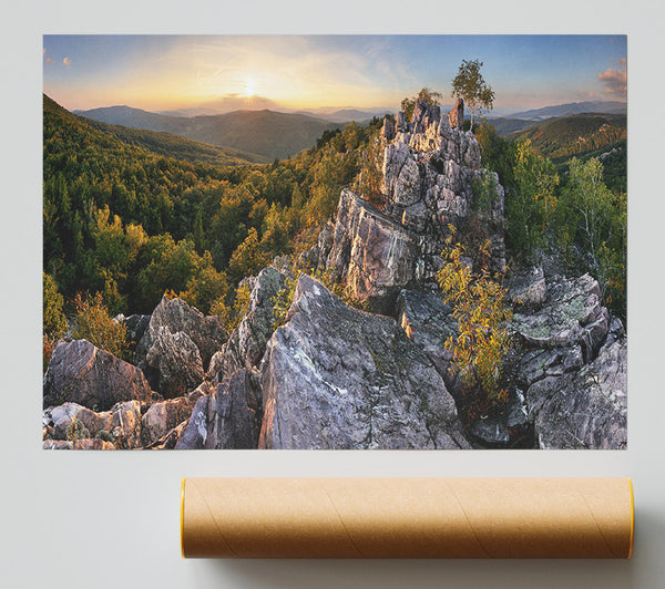 Rocky Forest Mountain Print