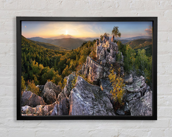 Rocky forest mountain Framed Print