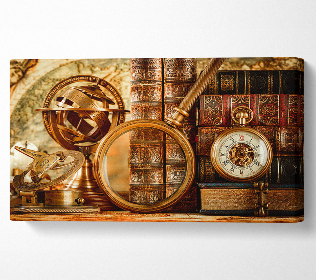  A Canvas Print of Magnifying vintage objects Canvas Wall Art