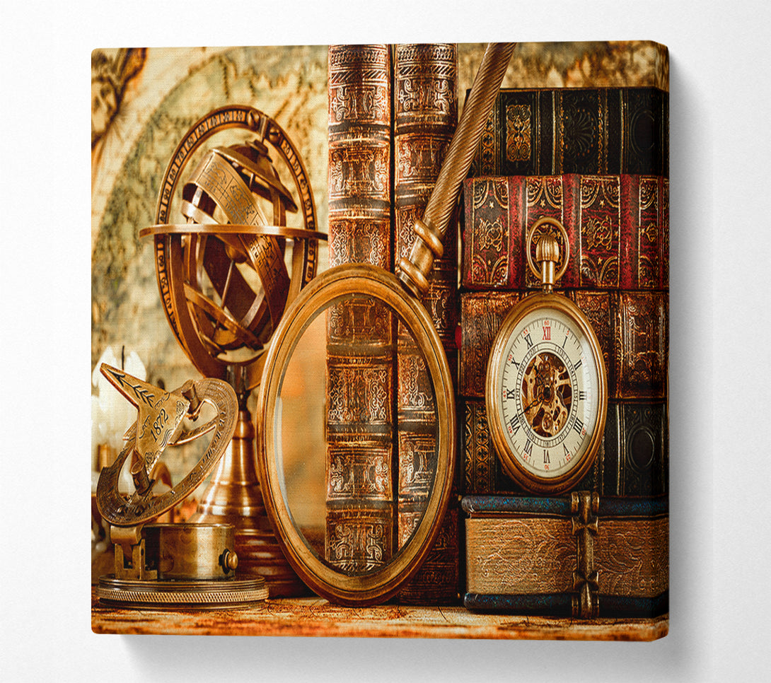  A Canvas Print of Magnifying vintage objects Canvas Wall Art
