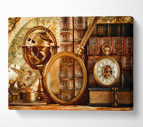  A Canvas Print of Magnifying vintage objects Canvas Wall Art