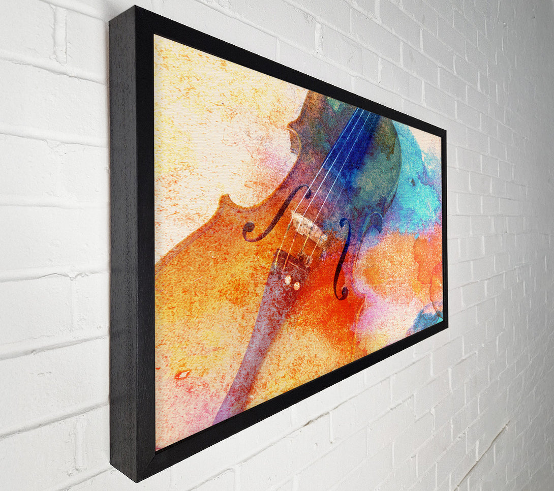  A Canvas Print of Water colour splash violin Canvas Art